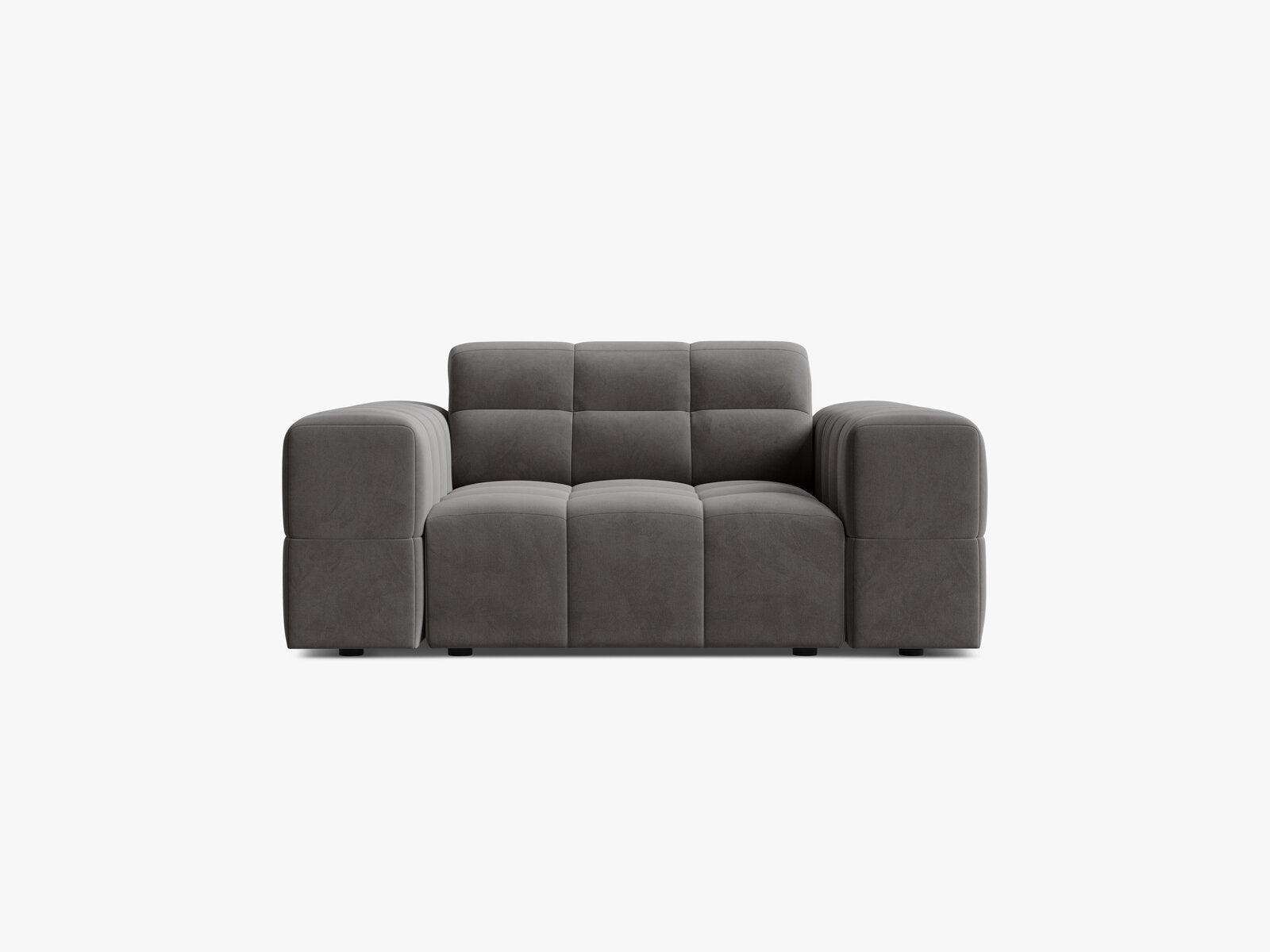 Micadoni Sessel Jennifer 1-Sitzer Samt Bluvel Hellgrau