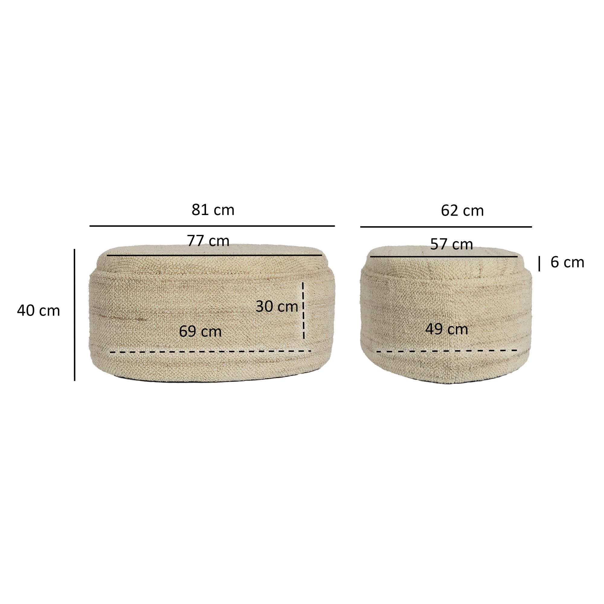 Sitzhocker Oteren Stoff Braun 81 × 62 × 40 cm