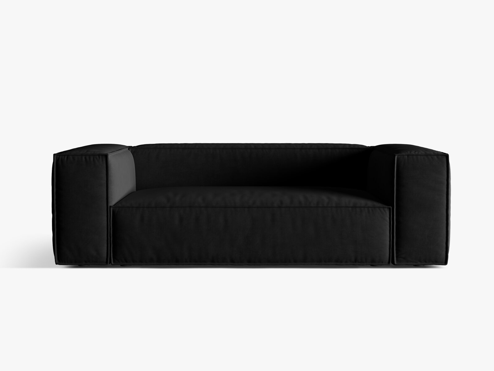 Micadoni Sofa Nuria 3-Sitzer Samt Schwarz