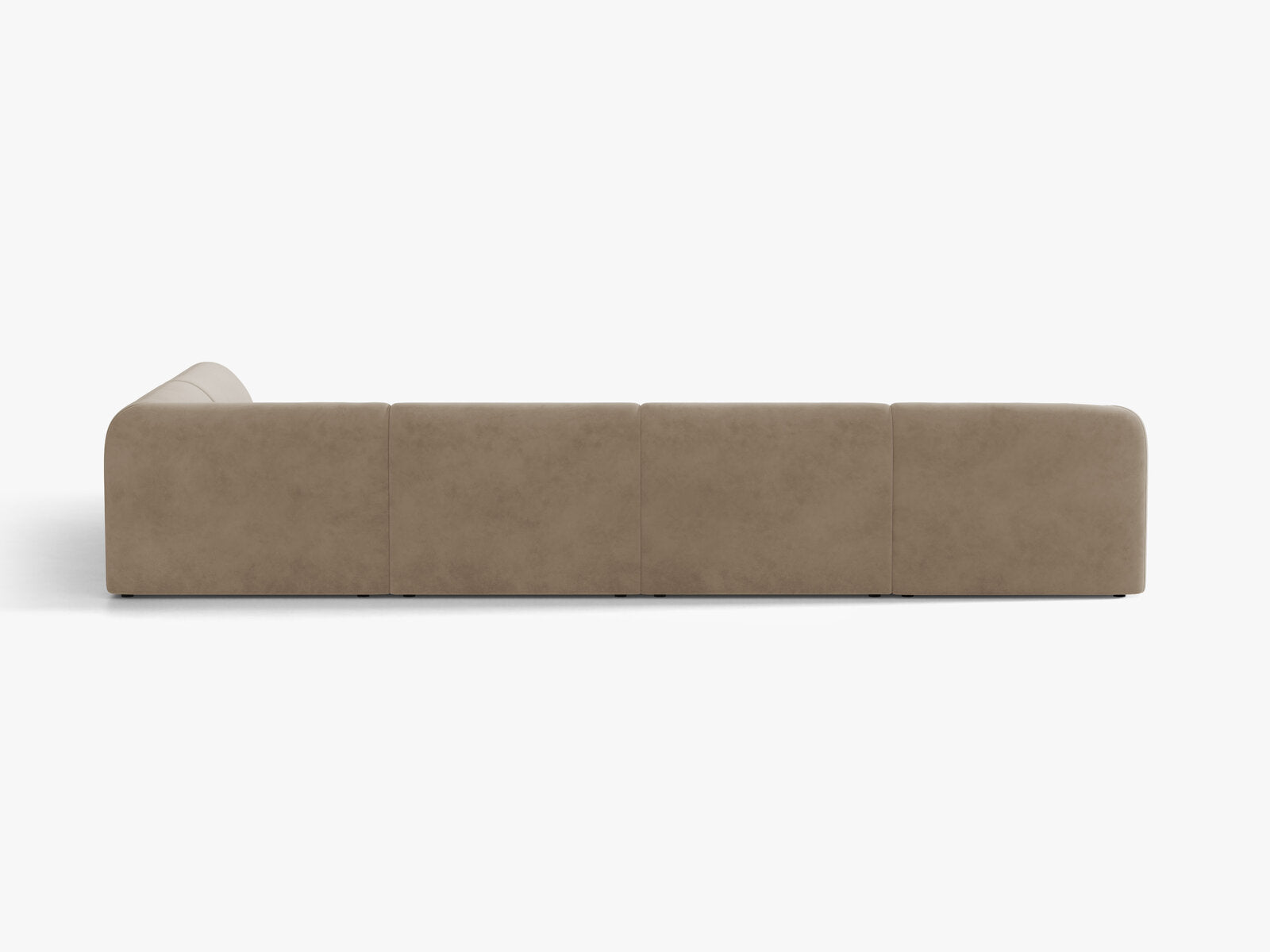 Micadoni Panorama-Ecksofa Miley 6-Sitzer Rechts Samt Bluvel Cappuccino