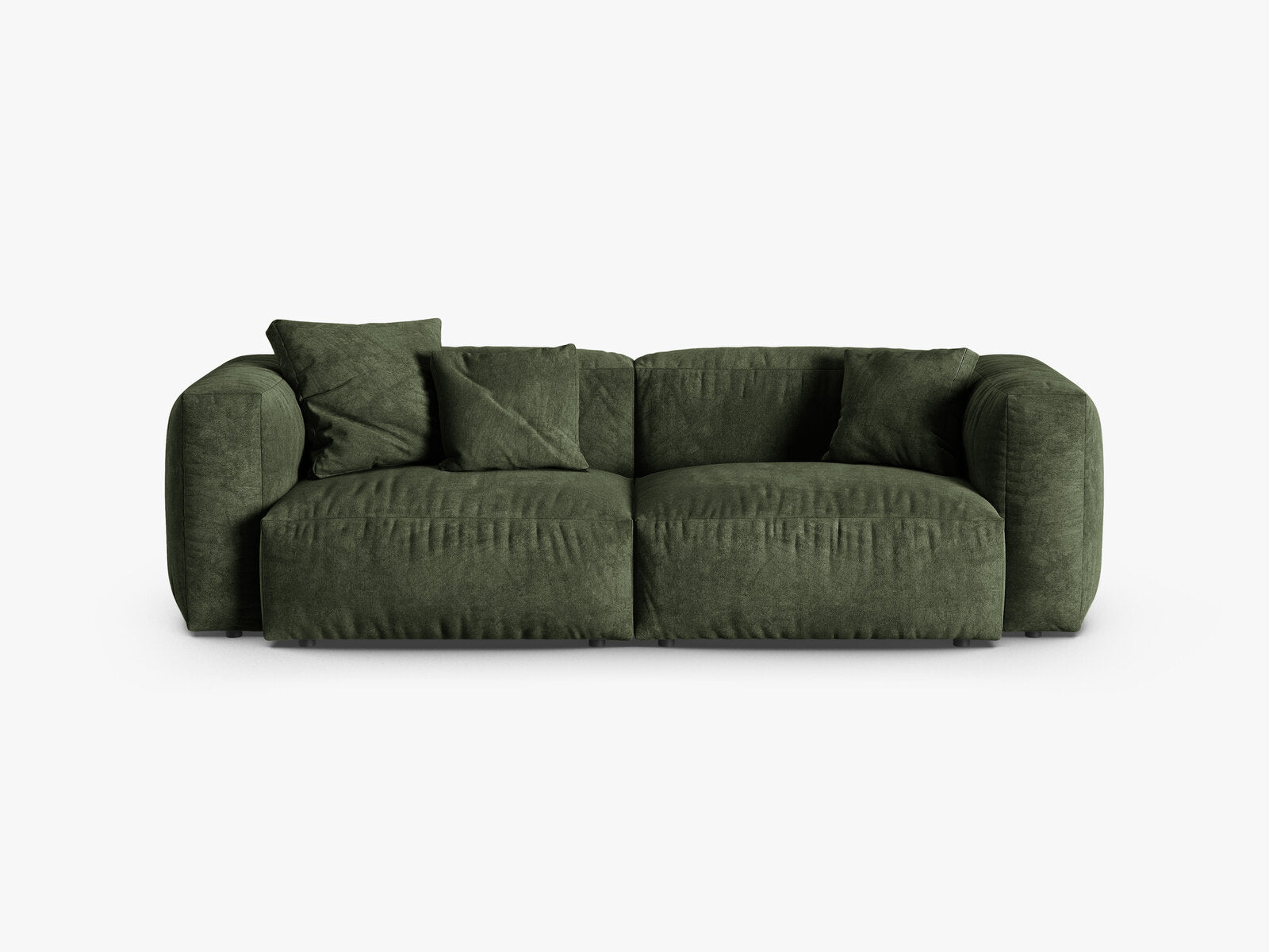 Micadoni Sofa Martina 3-Sitzer 90cm Sitztiefe Samt Vogue Grün