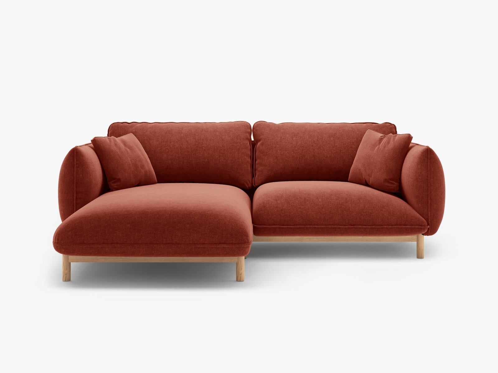Micadoni Ada Ecksofa 3-Sitzer Links Strukturierter Stoff Wind Kastanienbraun