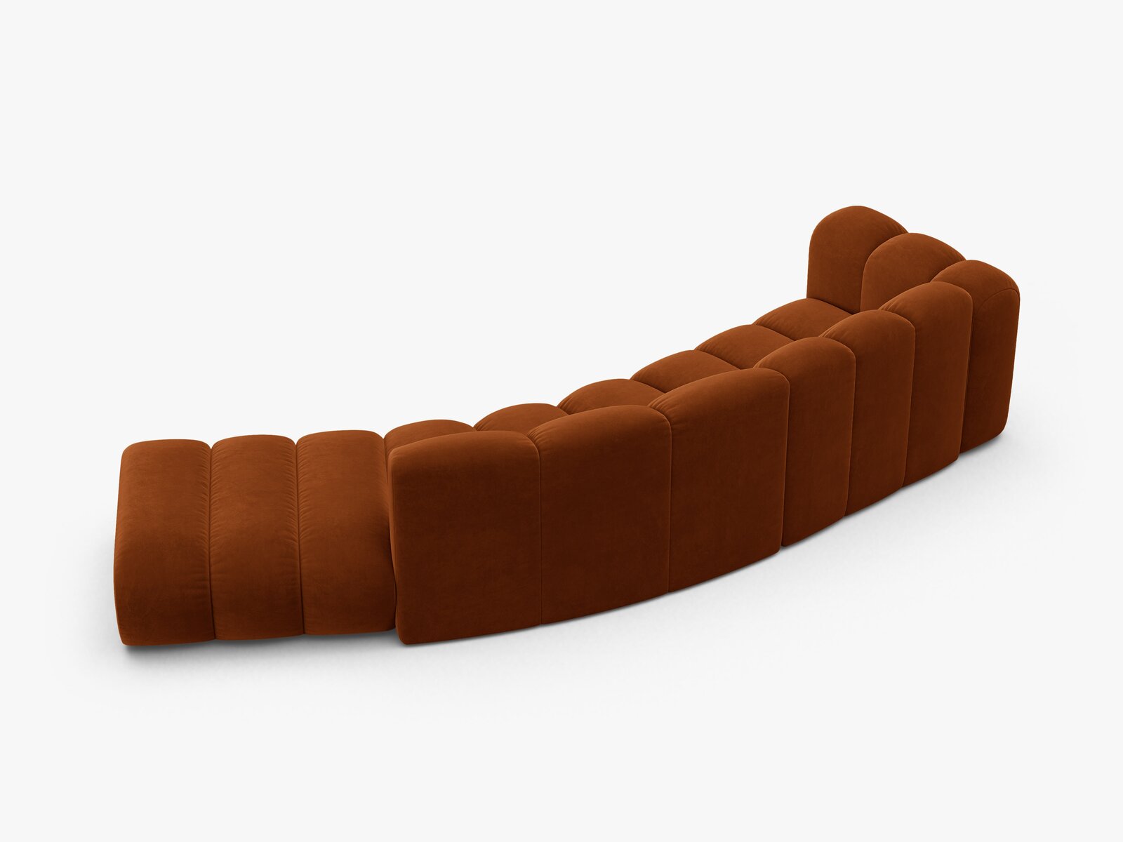 Micadoni Modulares Sofa Lupine 5-Sitzer Rechts Samt Salvador Terrakotta