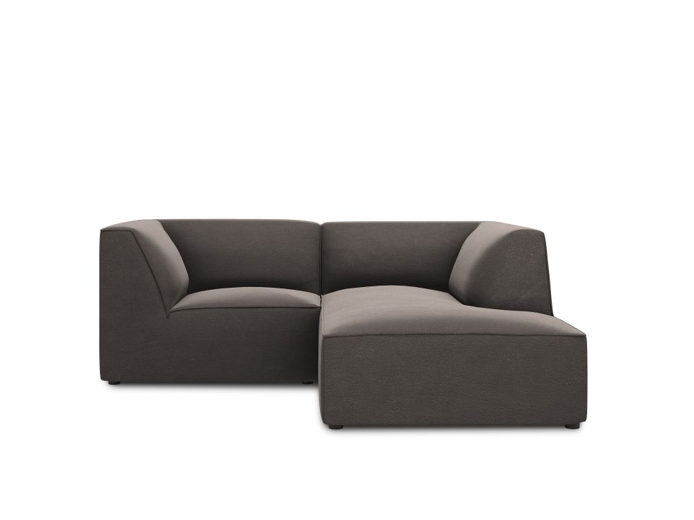 Cosmopolitan Design Ecksofa Siena 3-Sitzer Samt Salvador Dunkelgrau Rechts