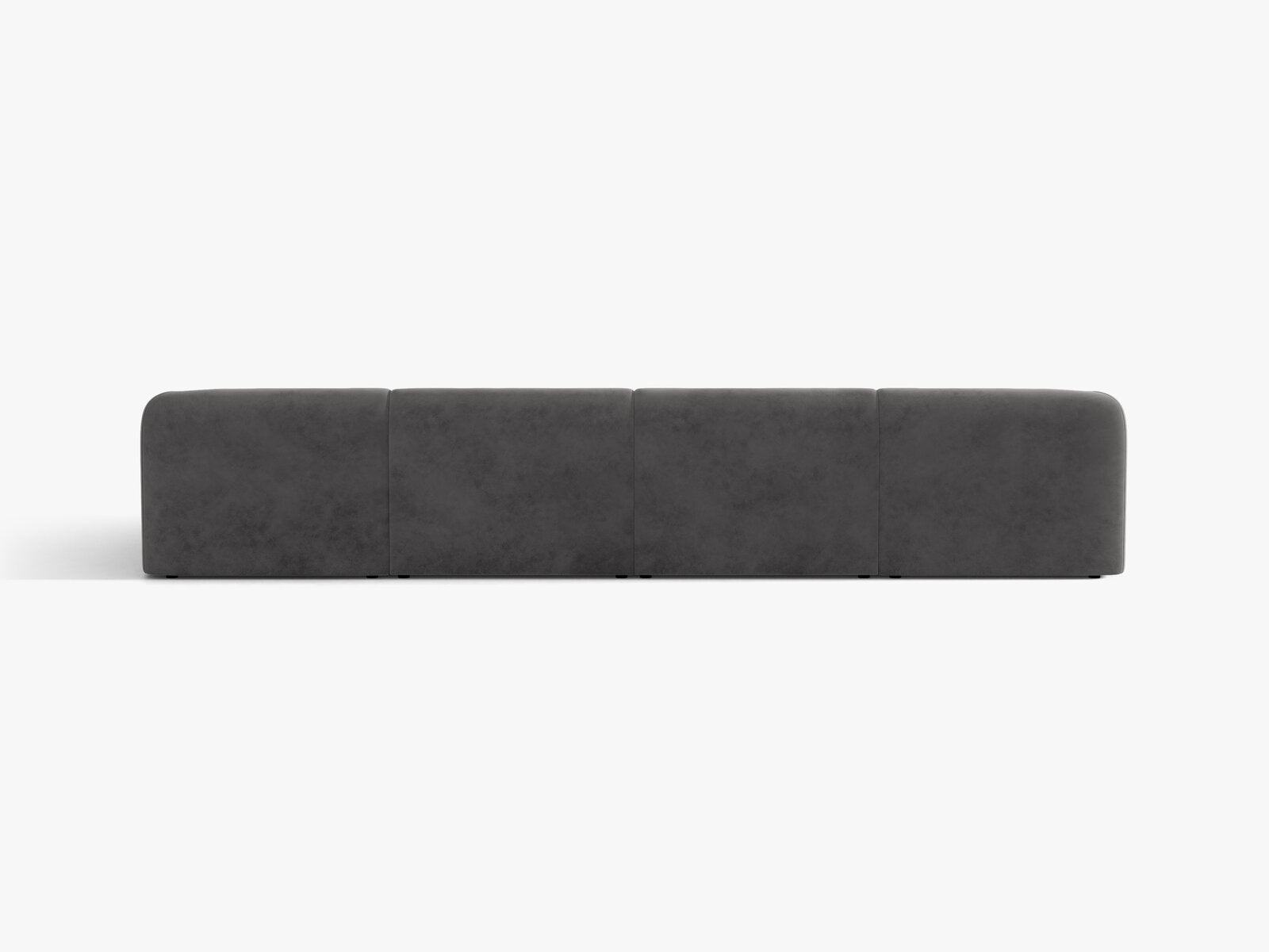 Micadoni Panorama-Sofa Miley 5-Sitzer Samt Bluvel Grau