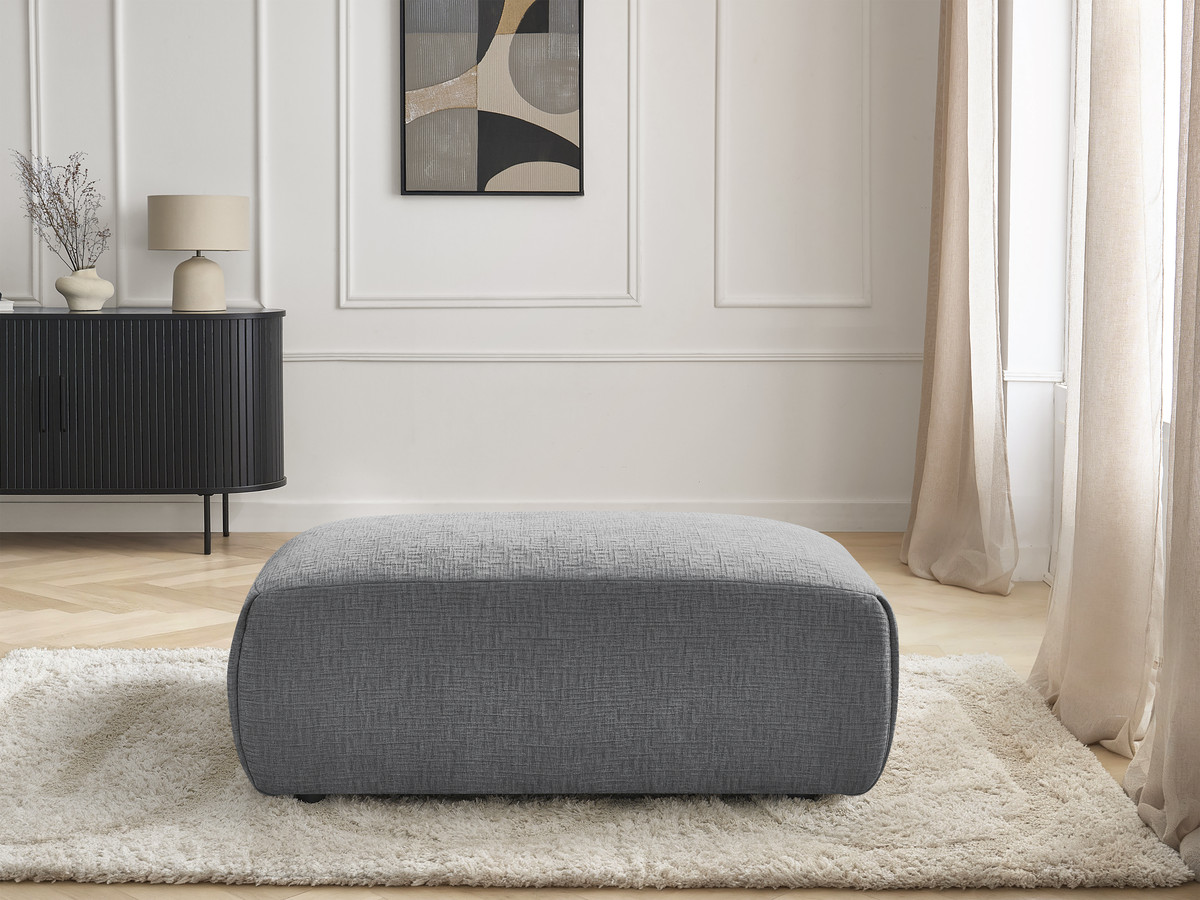 Bobochic Jana Pouf 63 × 114 cm Strukturstoff Dunkelgrau