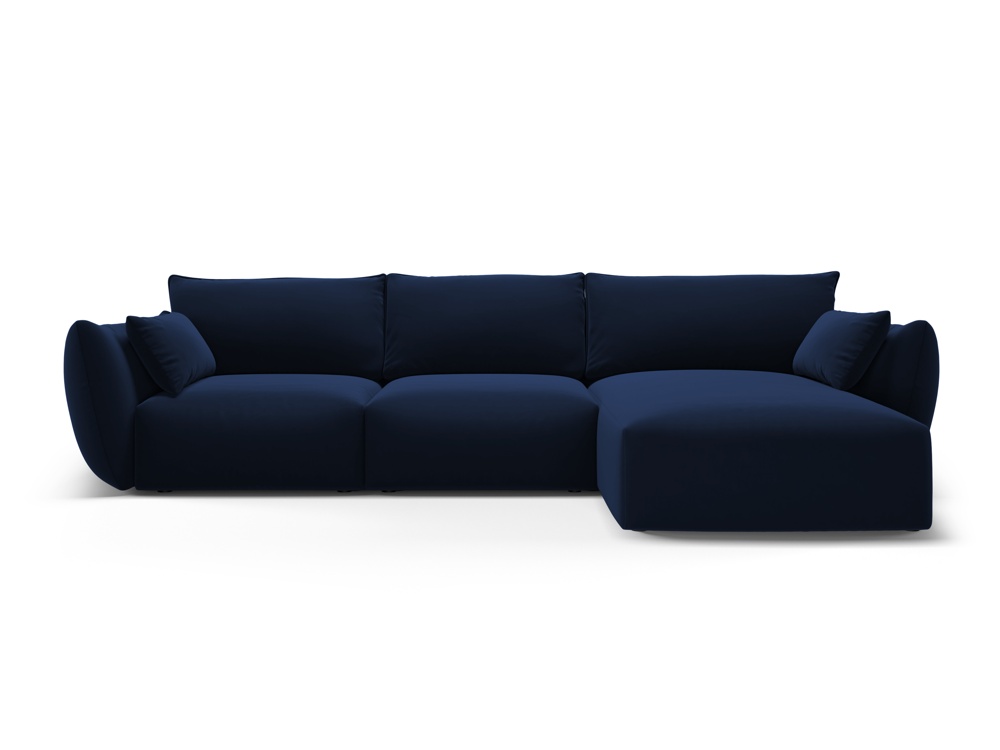 Cosmopolitan Design Ecksofa Matera 5-Sitzer Samt Salvador Königsblau Rechts
