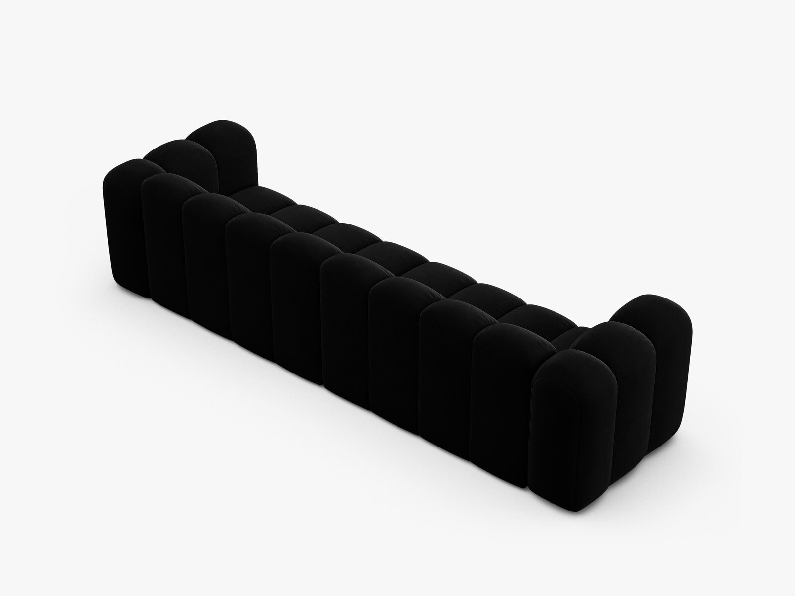 Micadoni Modulares Sofa Lupine 4-Sitzer Samt Venus Schwarz