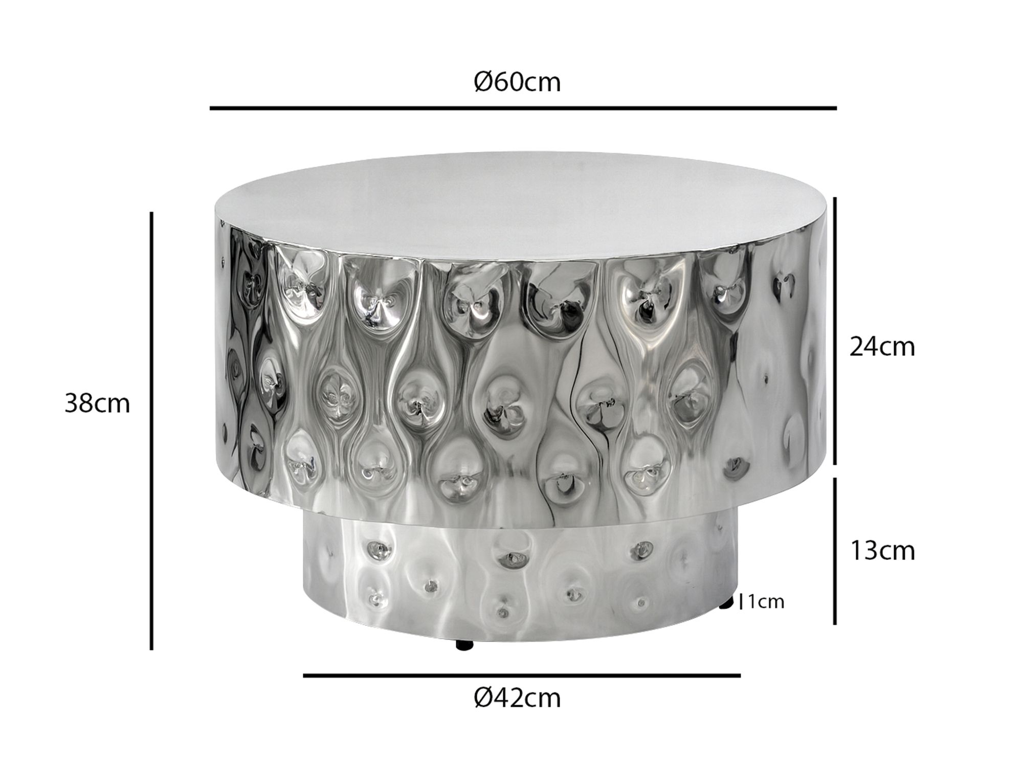 Couchtisch Lindas Aluminium Silber Ø 60 cm