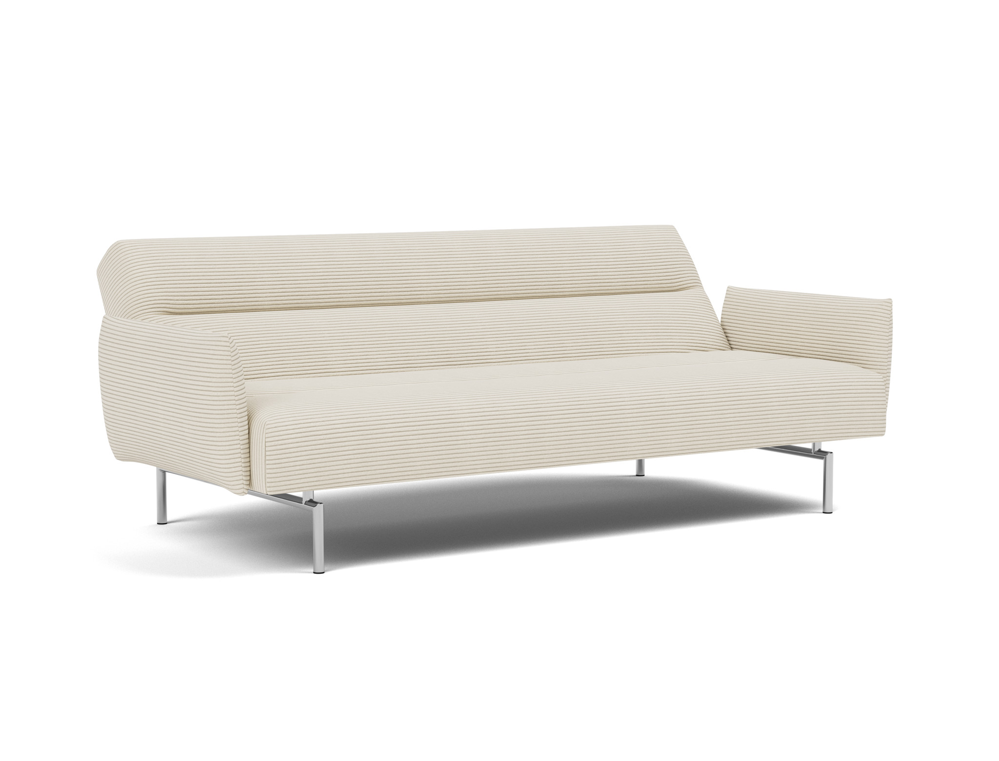 Schlafsofa Jillis mit Armlehnen Kord Corduroy 594-Ivory