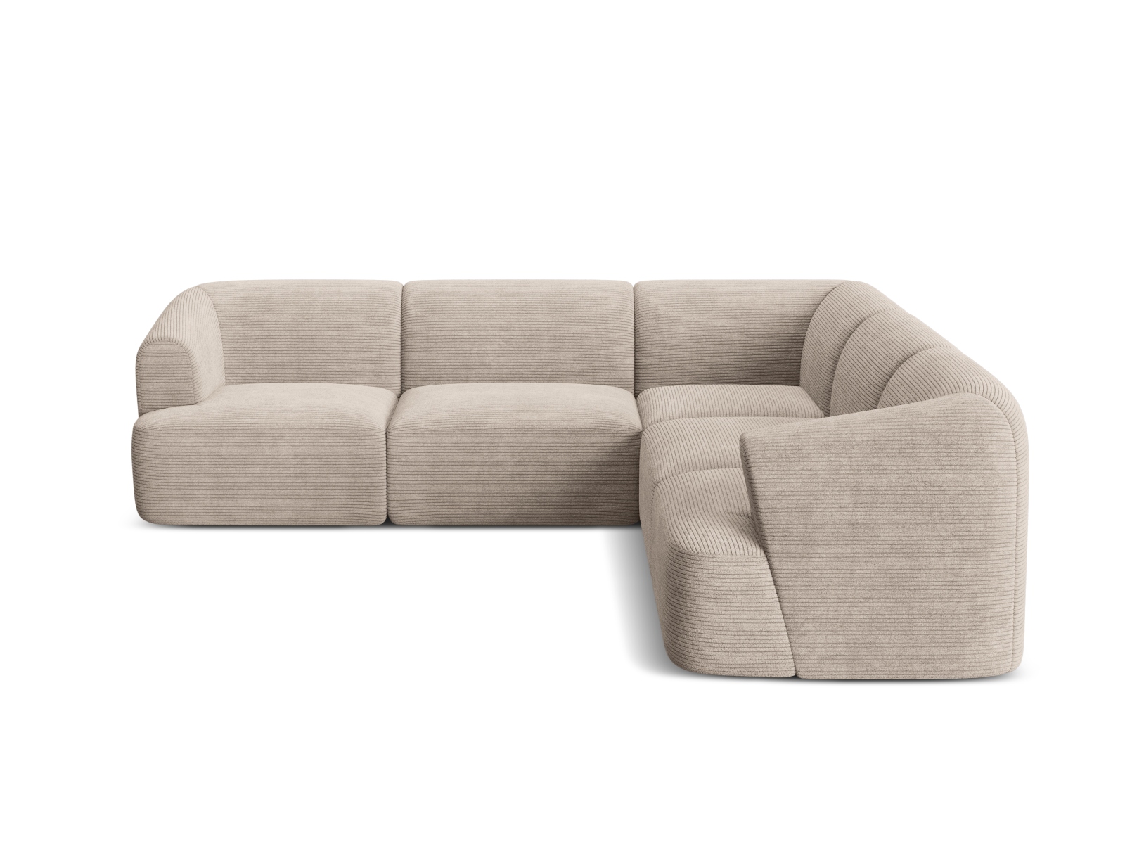 Cosmopolitan Design Symmetrisches Ecksofa Campi 6-Sitzer Kord Lincoln D Cappuccino