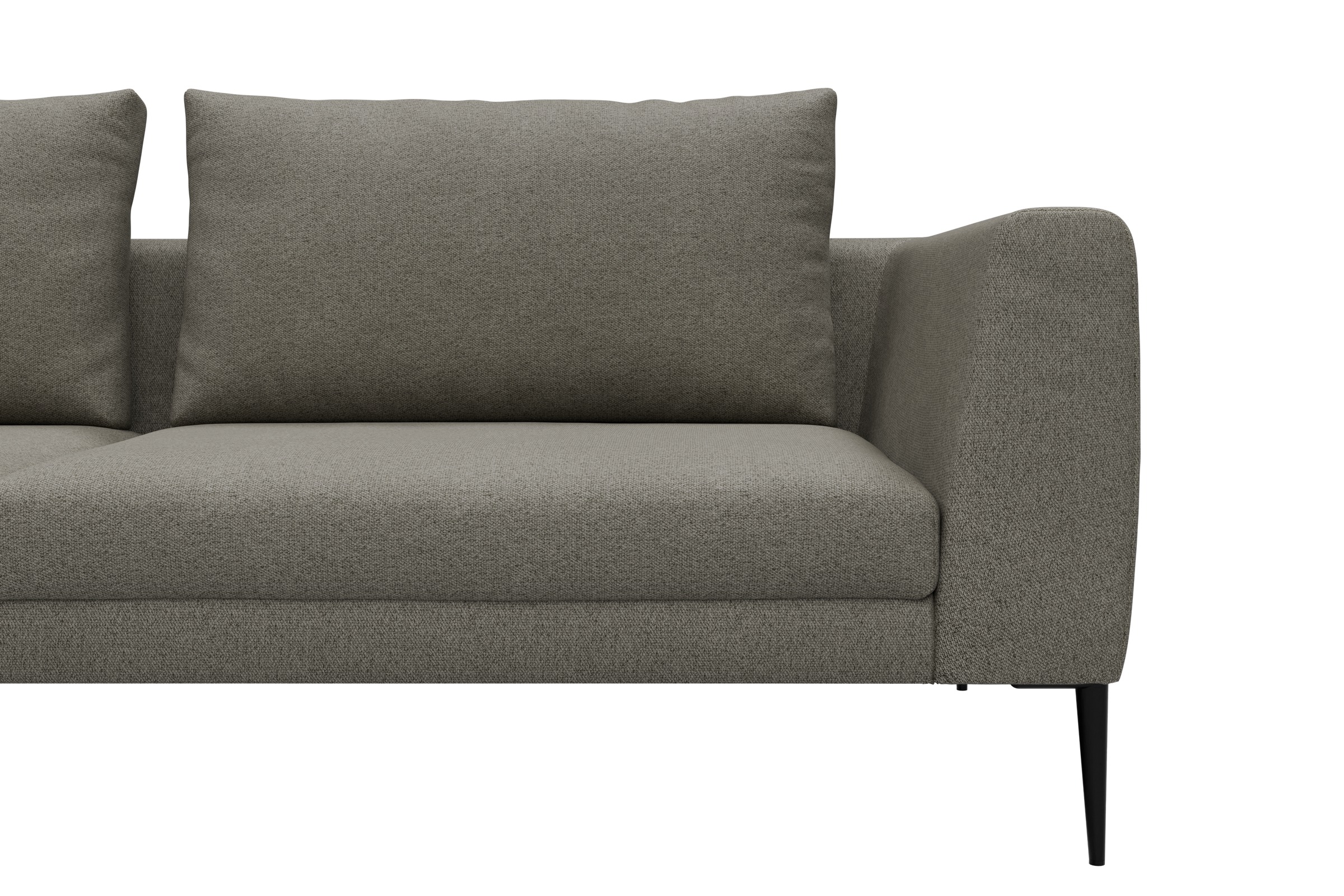 Ecksofa Paul Relax-Ecke links mit 3-Sitzer Denari-Warm-Grey