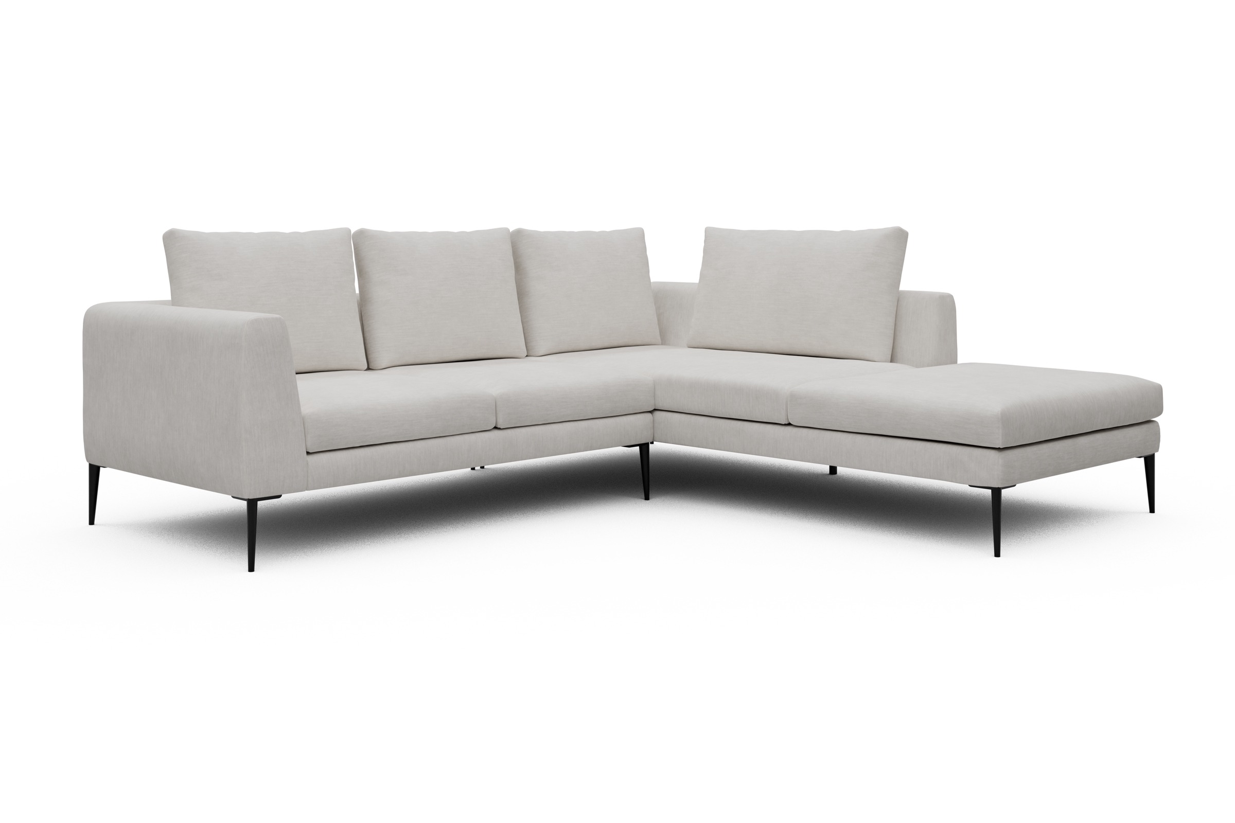 Ecksofa Paul Relax-Ecke rechts mit 2-Sitzer Vivus-Dusty-Off-White