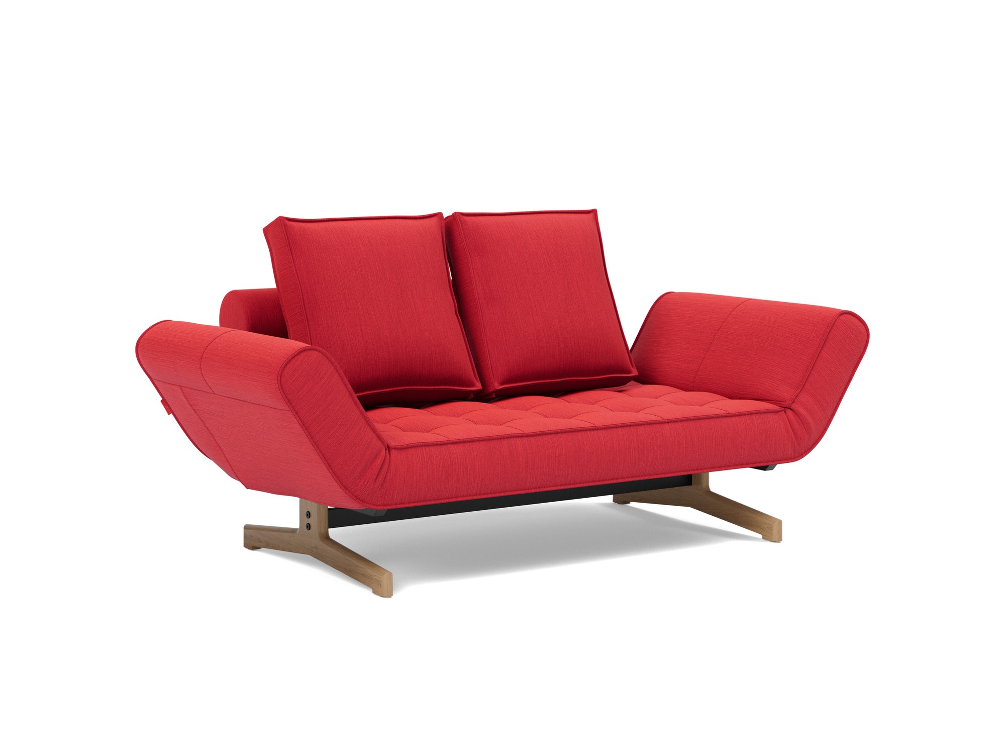 Tagesbett Ghia Flachgewebe Elegance 511-Red Beine Eiche
