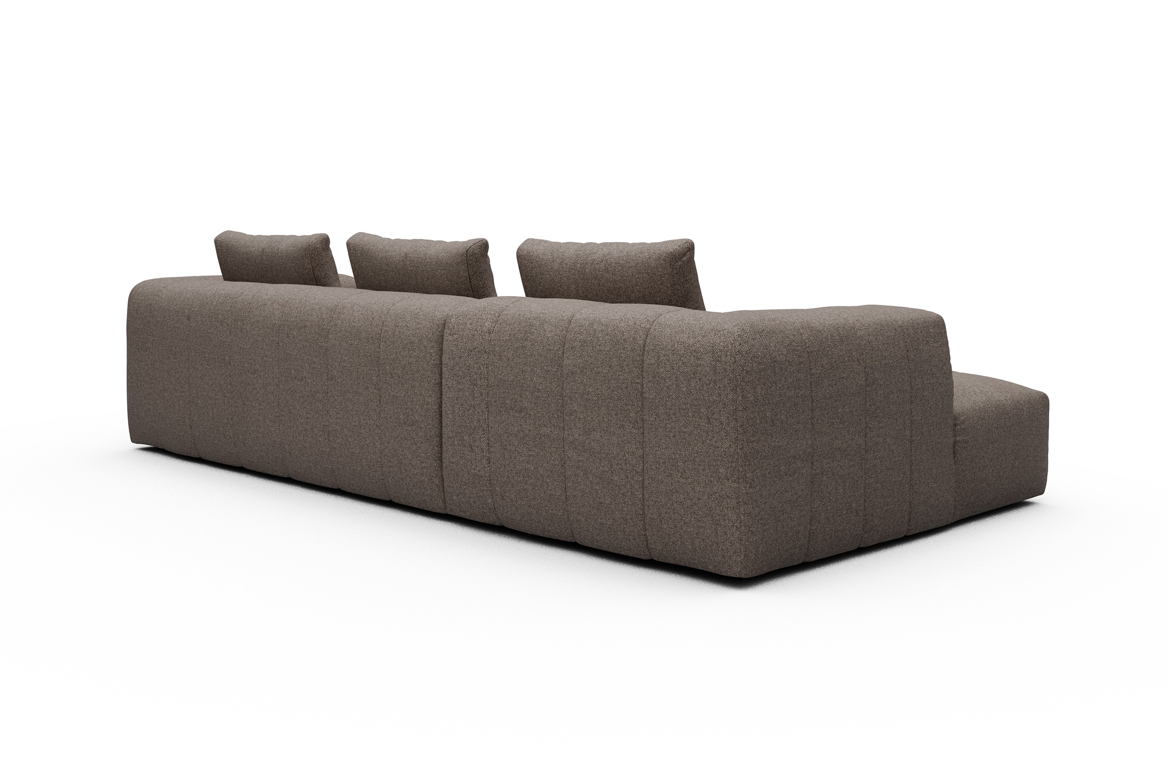 Ecksofa Hugo 2,5-Sitzer Armlehne rechts mit Chaiselongue Sama-Stone