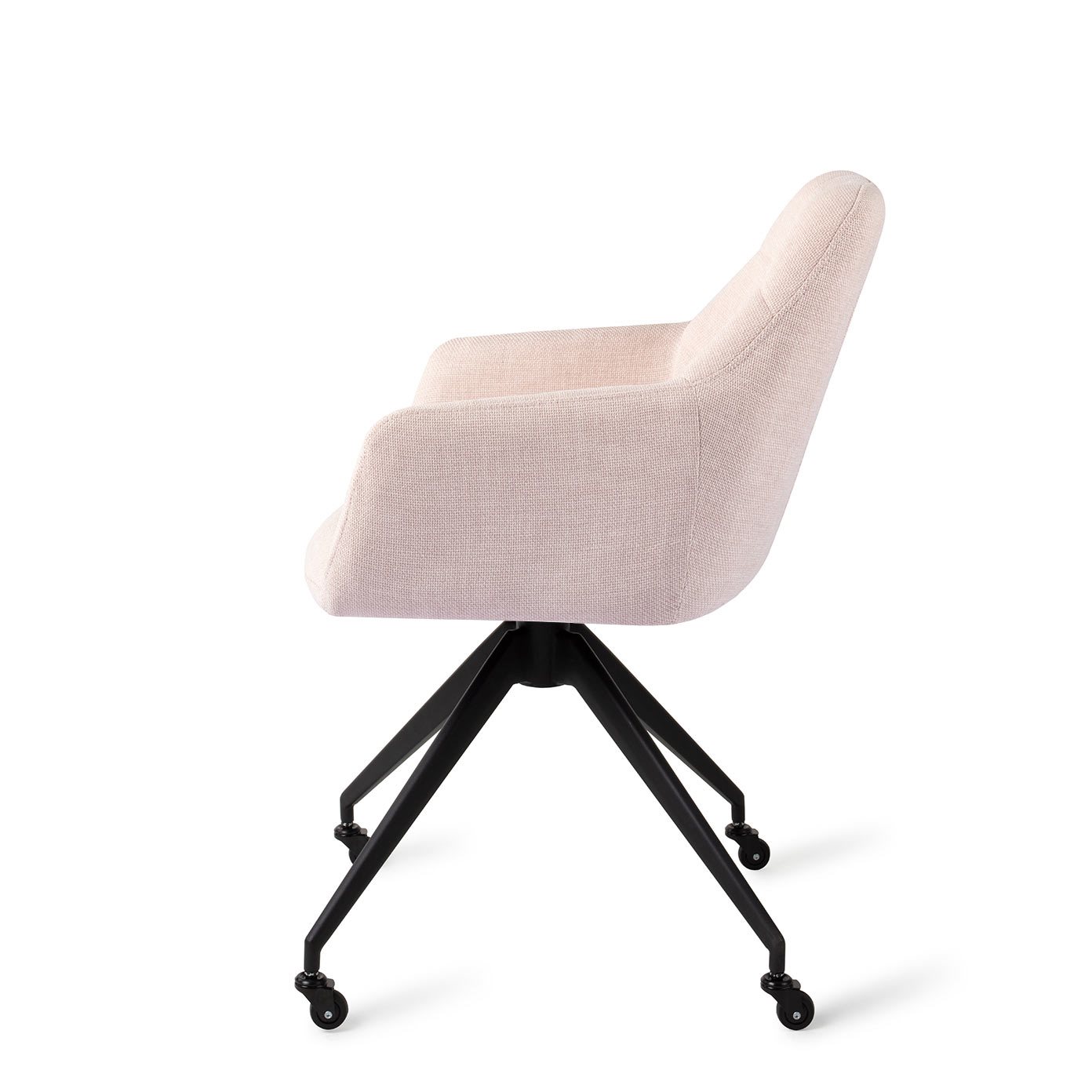 Jesper Home Esszimmerstuhl Noto Petal-Pink Caster Schwarz