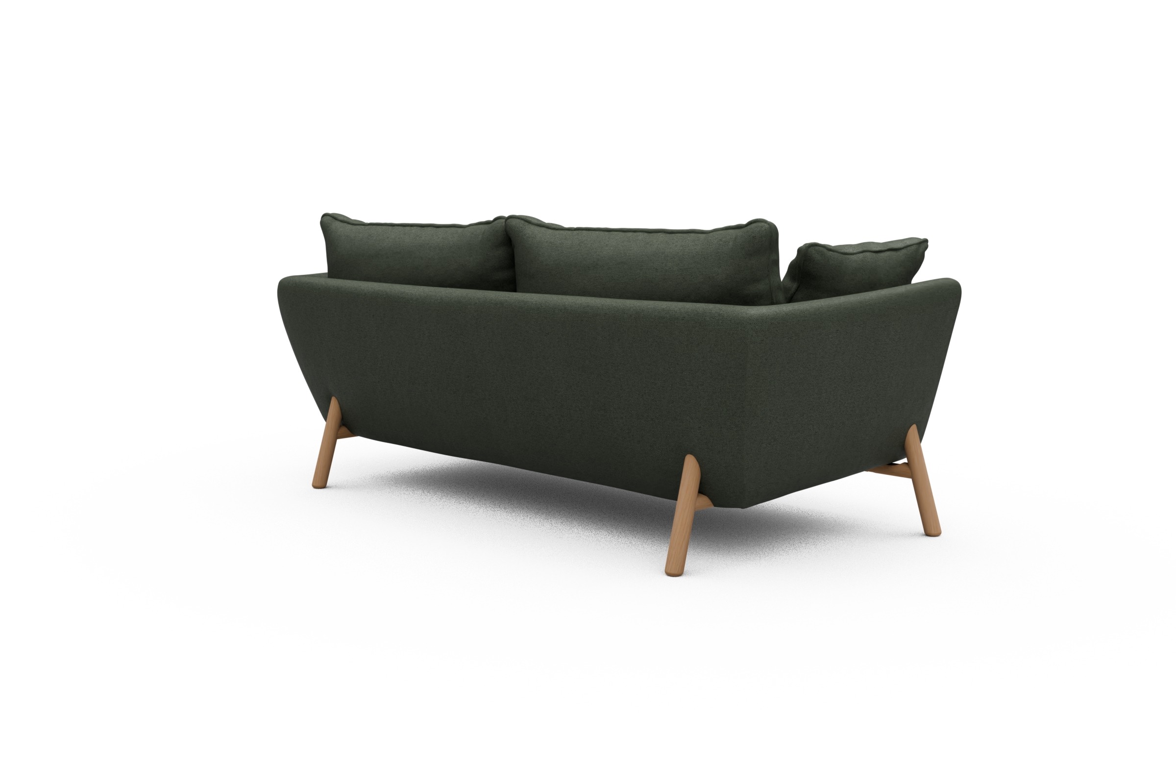 Sofa Emil PREMIUM 2-Sitzer Beinfarbe Eiche Natur Denari-Forest-Green