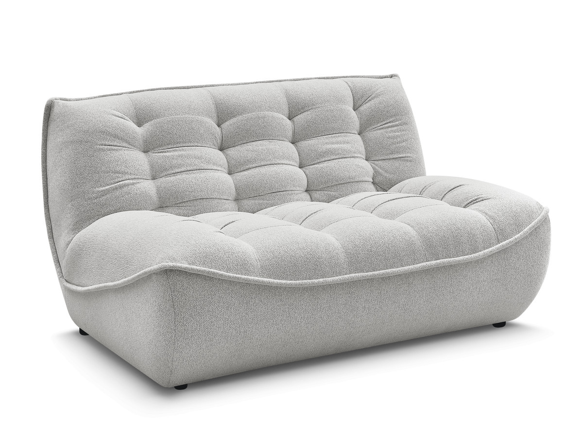 Bobochic Serena Sofamodul 2-Sitzer Melange-Stoff Hellgrau