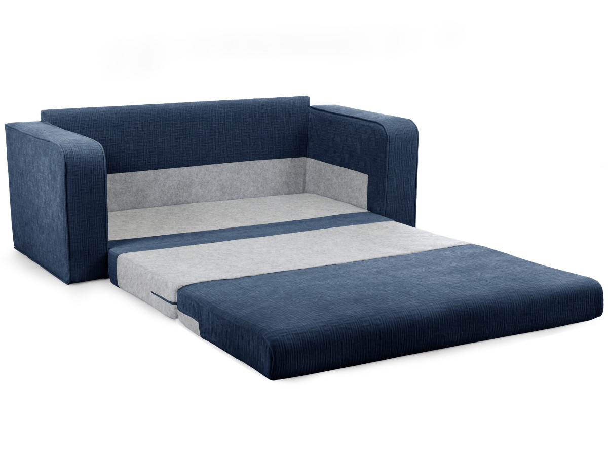 Bobochic Come Schlafsofa 2-Sitzer Strukturstoff Dunkelblau