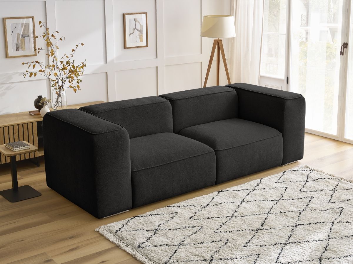 Bobochic Zephyr Sofa 2-Sitzer Strukturstoff Schwarz