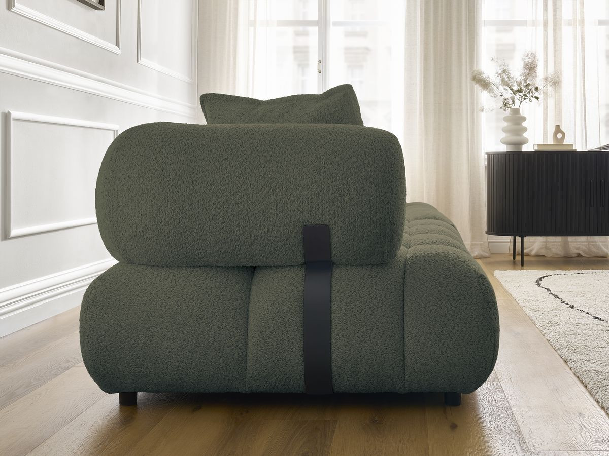 Bobochic Alya Sofa 4-Sitzer Bouclé-Stoff Grün