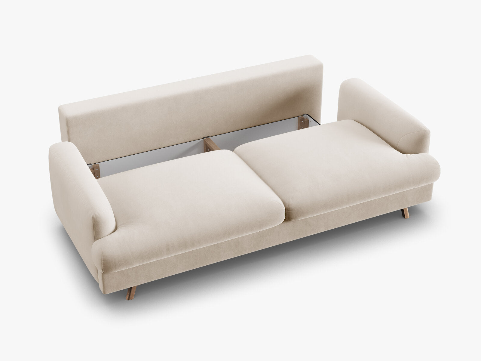 Micadoni Naomi Sofa Mit Bettfunktion Und Stauraum Samt Salvador Beige