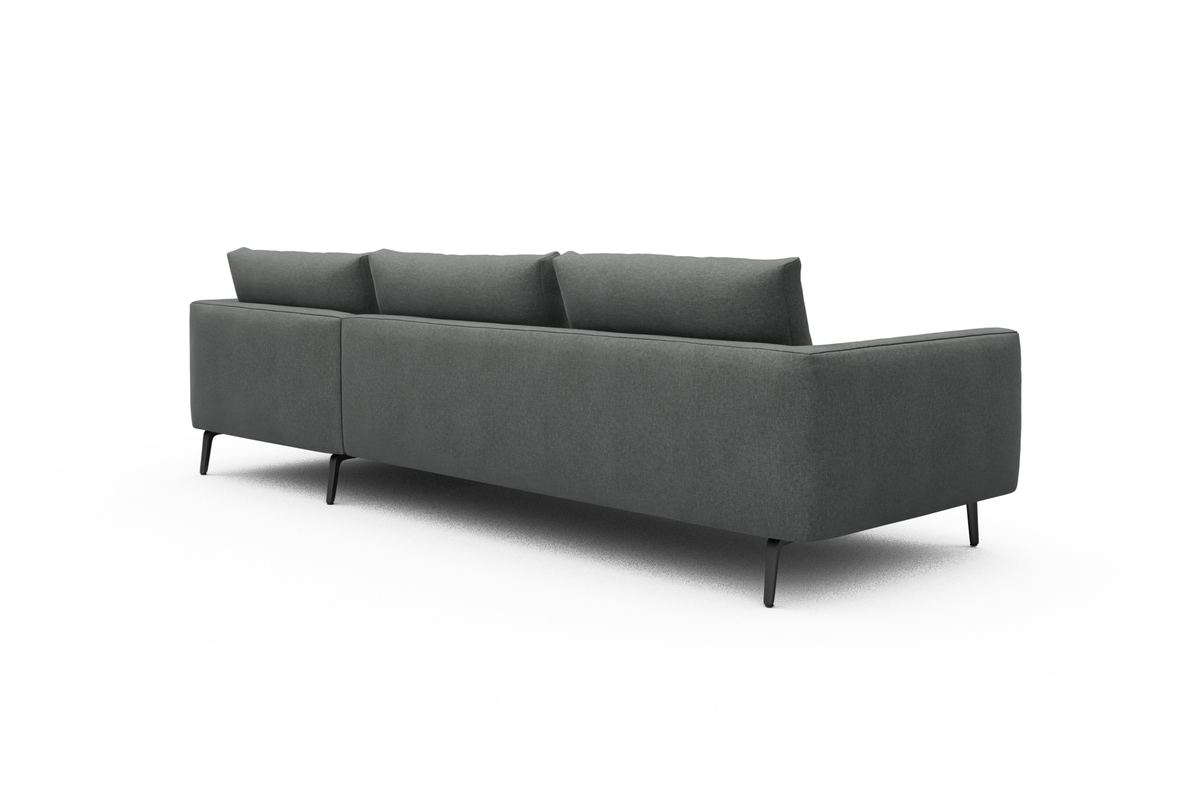 Ecksofa Karl Chaiselongue rechts mit 2,5-Sitzer Satya-Steel
