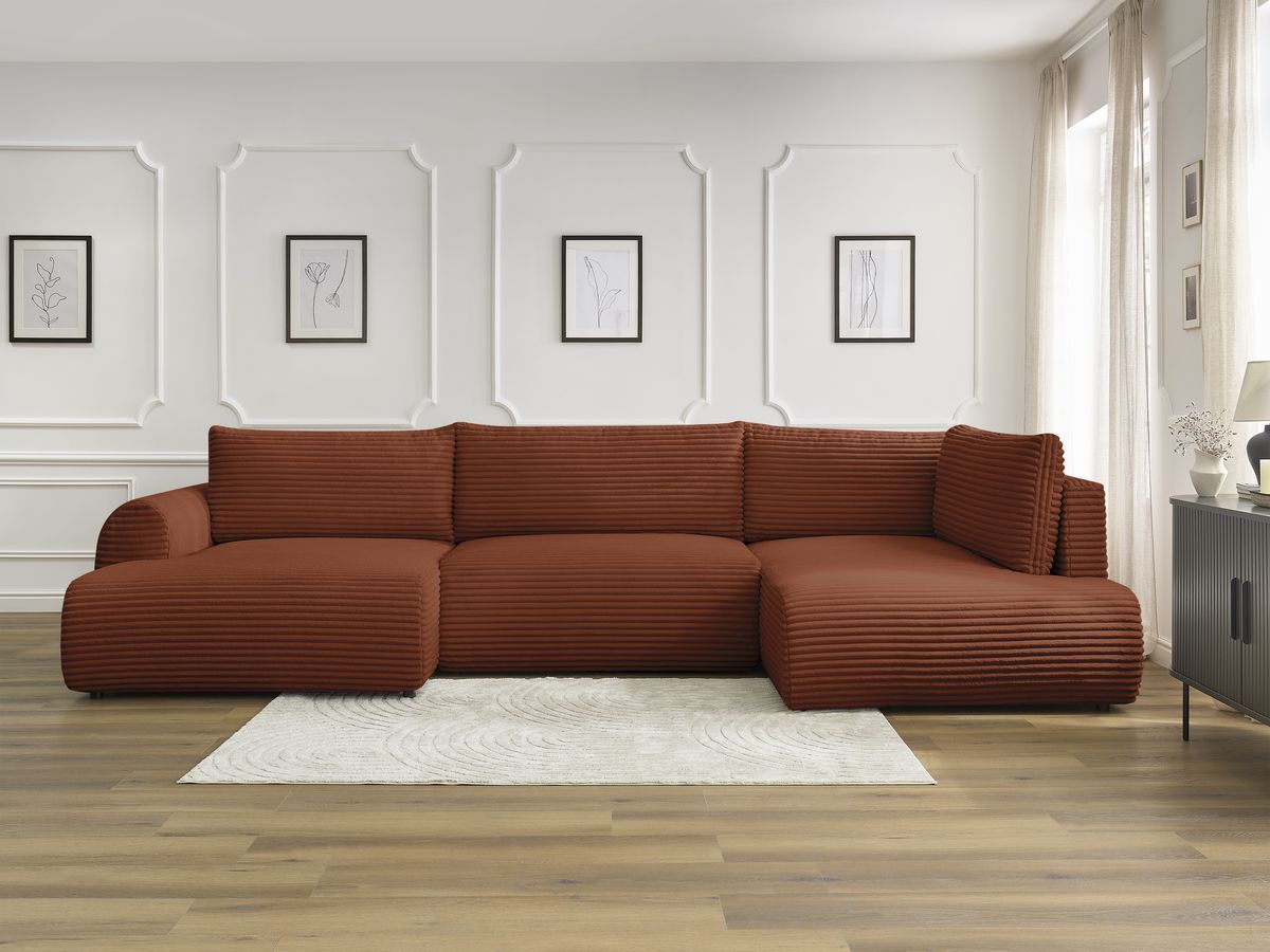 Bobochic Lucien Wohnlandschaft Breitcord weich Orange Ecke links