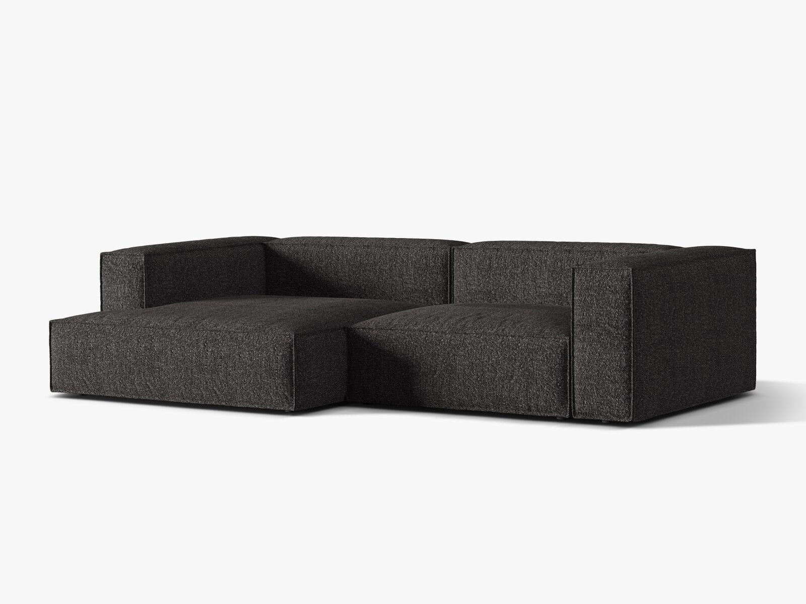Micadoni Ecksofa Nuria 4-Sitzer Links Boucle Anthrazit