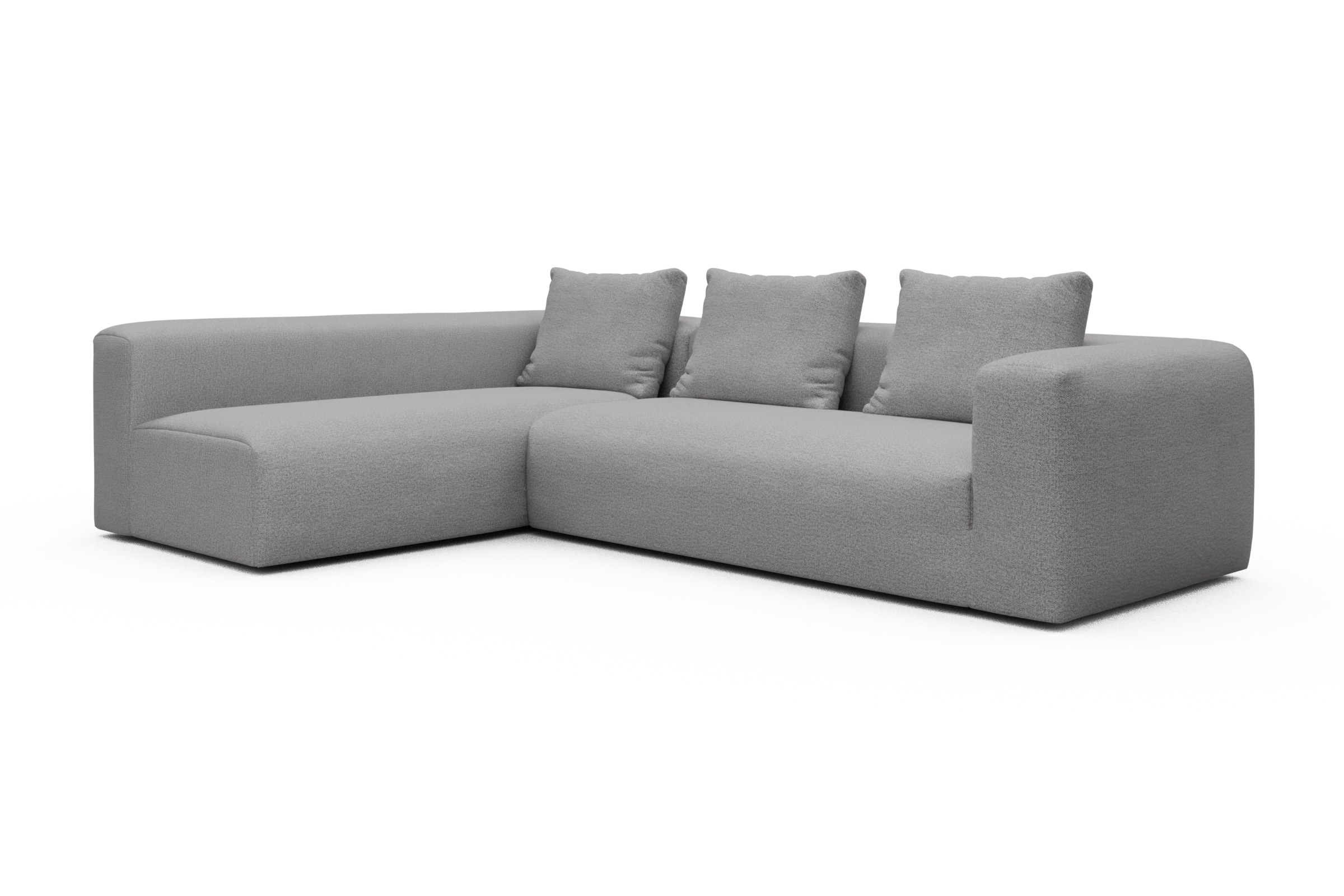 Ecksofa Fred 2x 2,5-Sitzer links offen Sama-Grey
