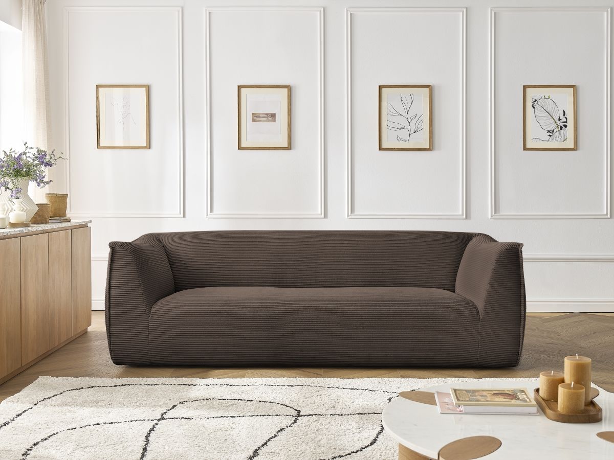 Bobochic Giorgia Sofa 3-Sitzer Cordsamt Braun