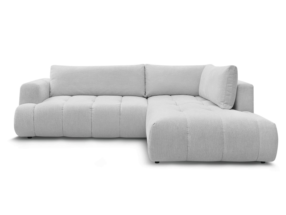 Bobochic Fuji Ecksofa mit Schlaffunktion und Bettkasten 282 × 204 cm Stoff Hellgrau Ecke rechts