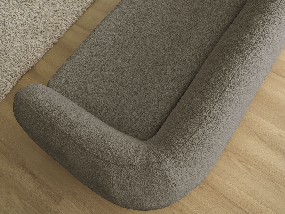Bobochic Neyo Schlafsofa 3-Sitzer Bouclé-Stoff Braun