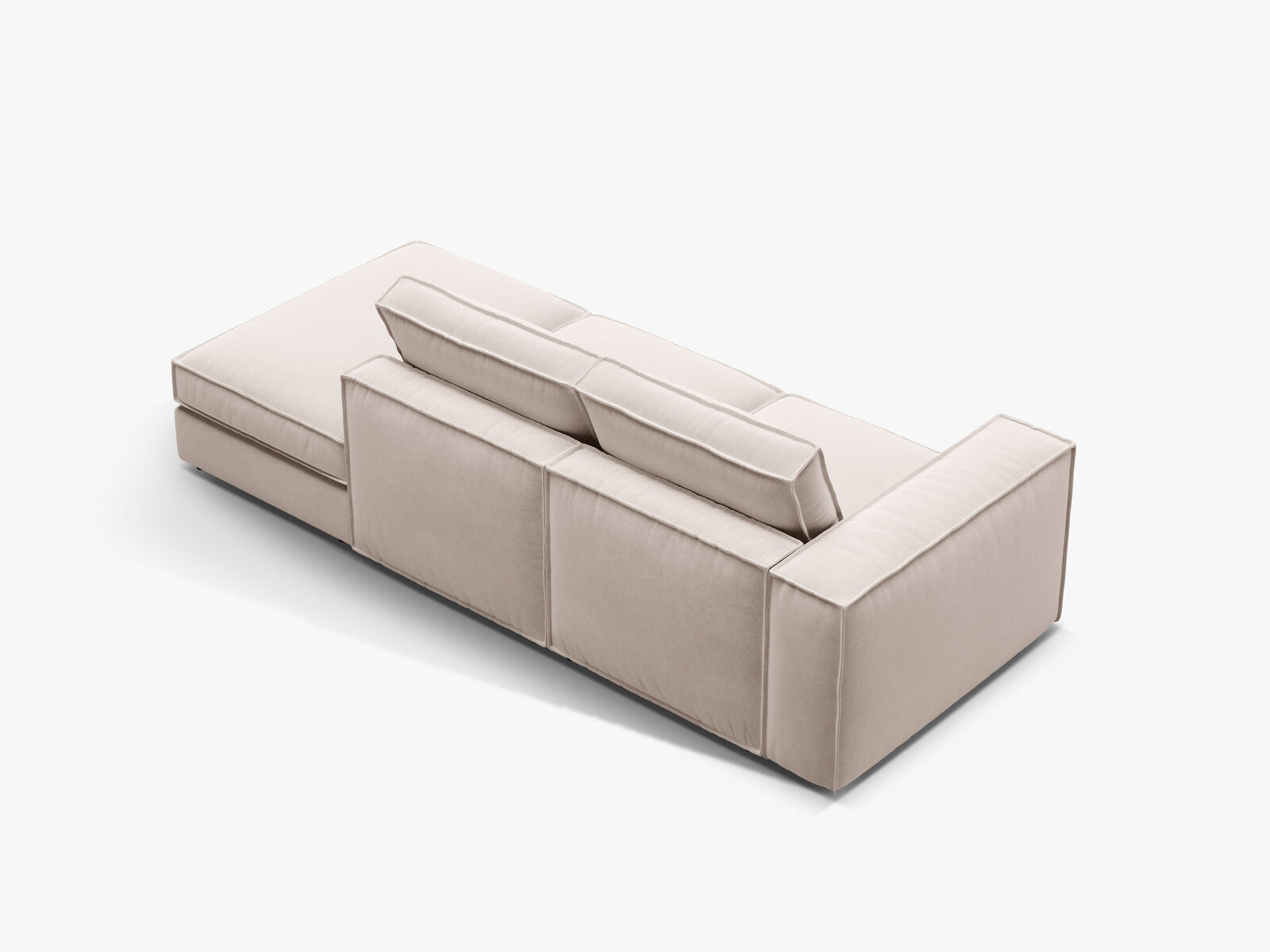 Micadoni modulares offenes Sofa Pola 3-Sitzer Rechts Samt Salvador Beige