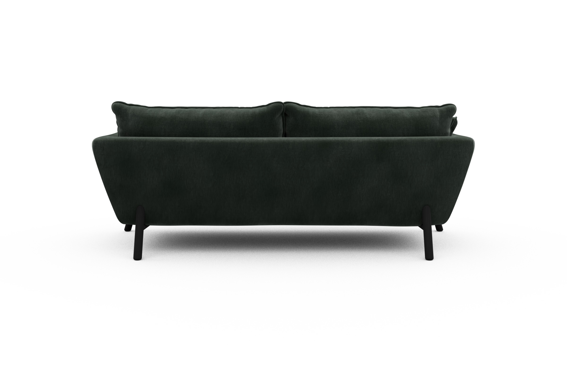 Sofa Emil PREMIUM 3-Sitzer Beinfarbe Eiche Schwarz Smooth-Laurel-Green
