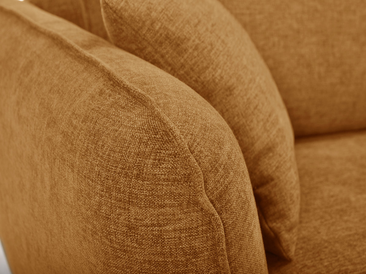 Bobochic Luigi Ecksofa mit Pouf Strukturstoff Gelb Ecke rechts