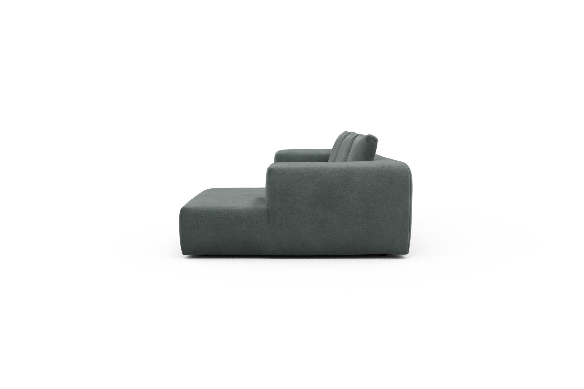 Ecksofa Fred Chaiselongue rechts mit 2,5-Sitzer Smooth-Silver-Grey