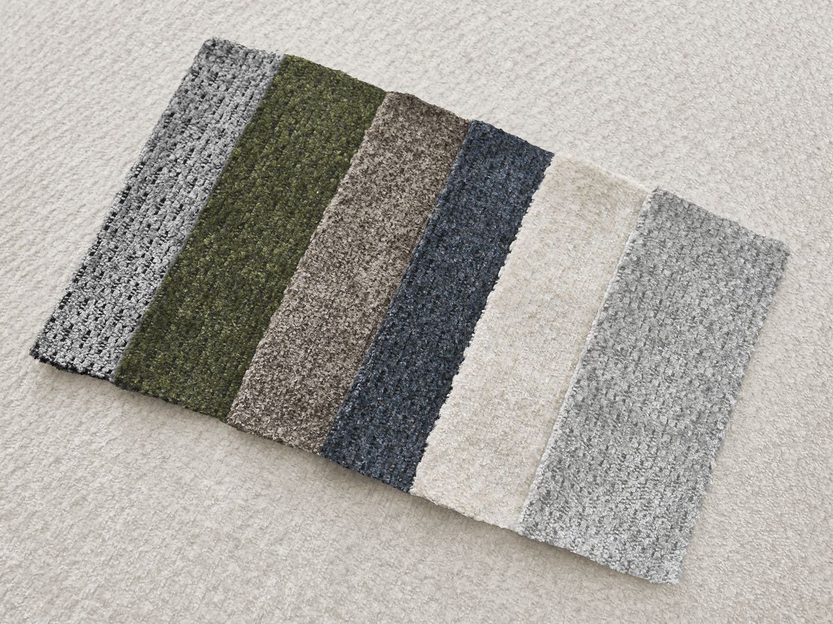 Bobochic Sidonie Ecksofa mit Schlaffunktion und Bettkasten und Pouf Melange-Stoff Beige
