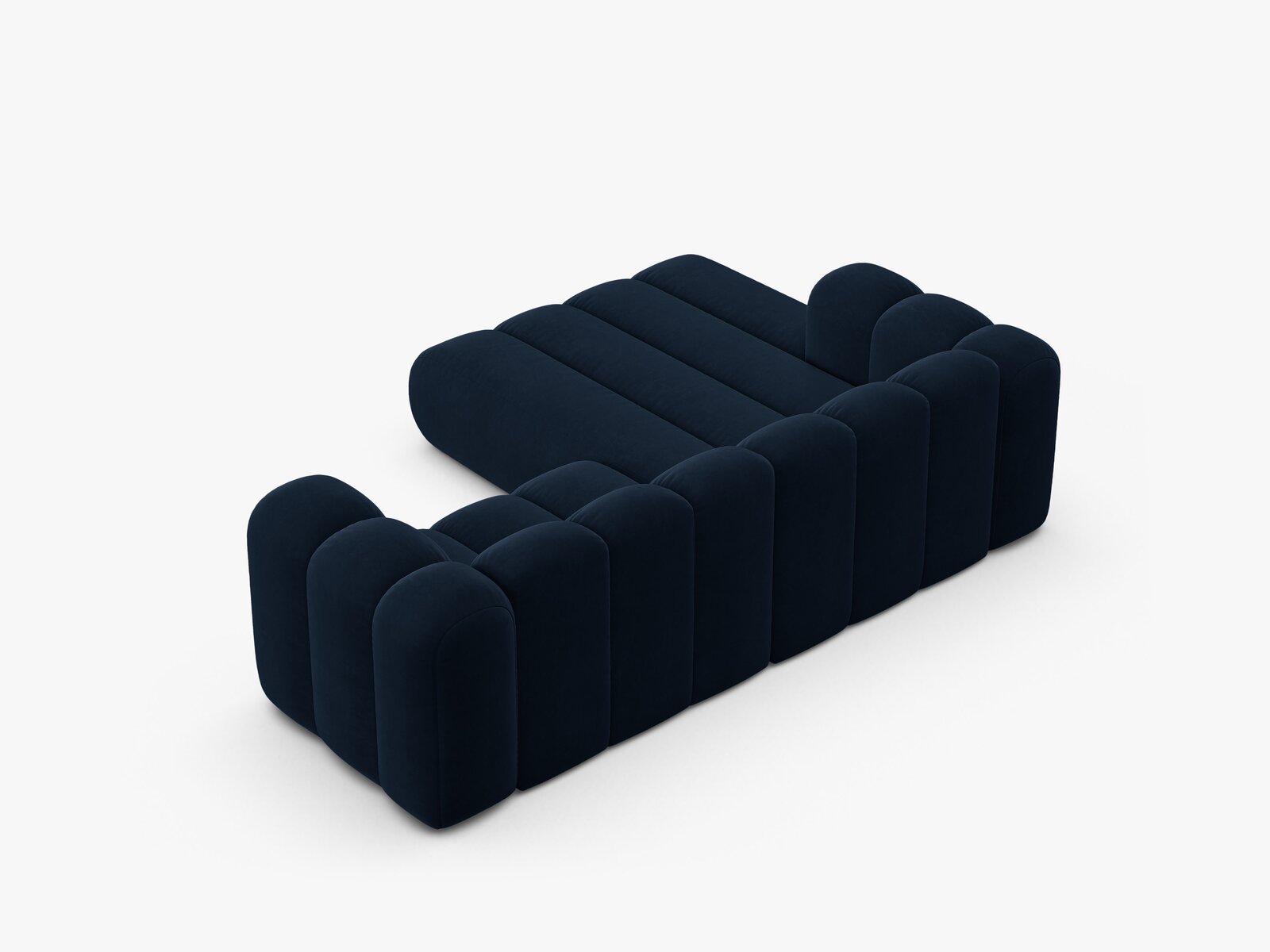 Micadoni Modulares Ecksofa Lupine 3-Sitzer Links Samt Salvador Königsblau