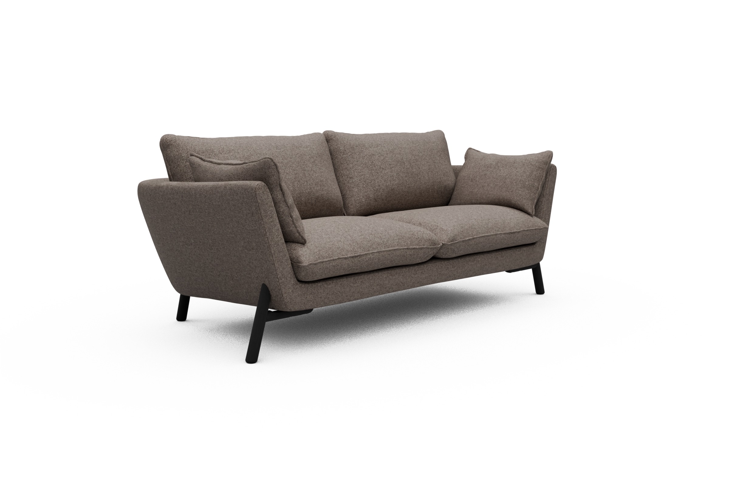 Sofa Emil 2-Sitzer Beinfarbe Eiche Schwarz Sama-Stone