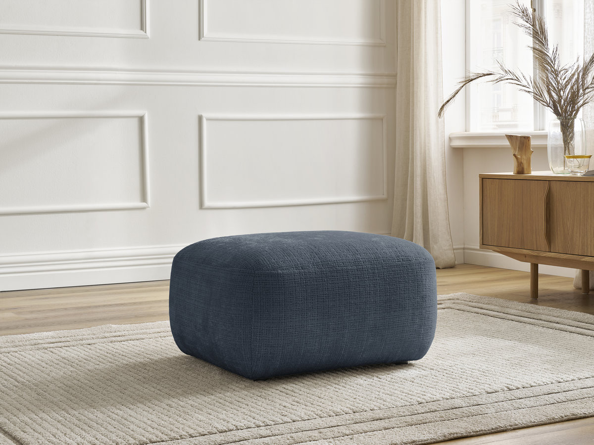 Bobochic Denise Pouf Strukturstoff Dunkelblau