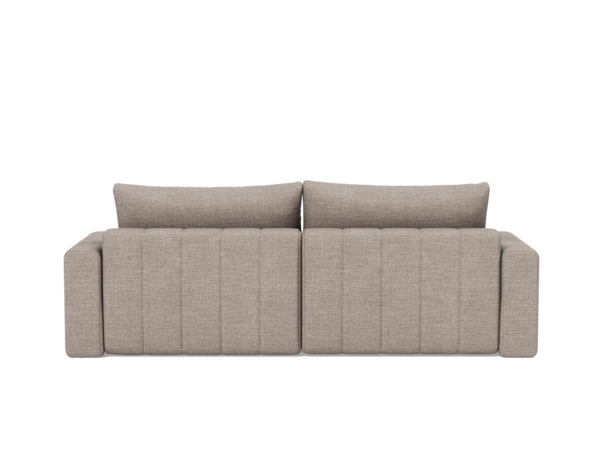Schlafsofa Akello mit Chaiselongue und Armlehnen Chenille Yuveno 472-Warm-Grey