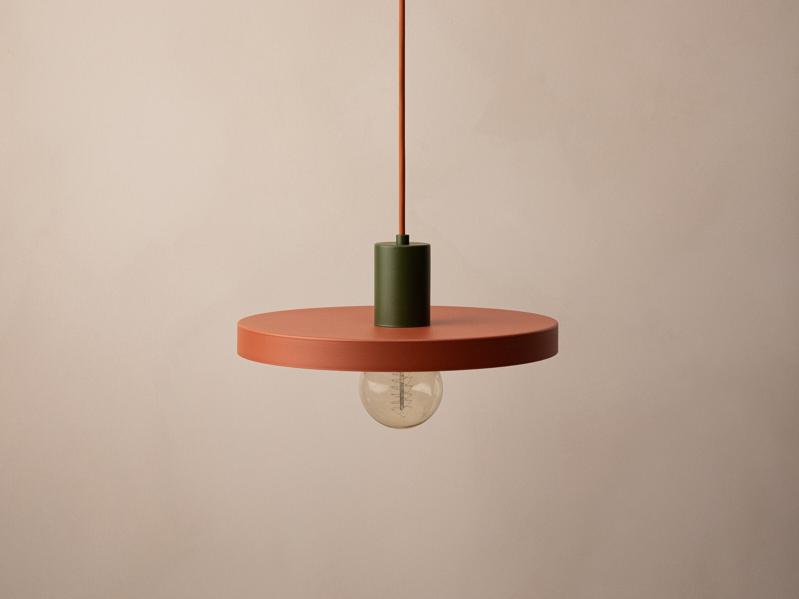 Micadoni Ori Pendelleuchte Ø 30 cm Grün / Ziegel