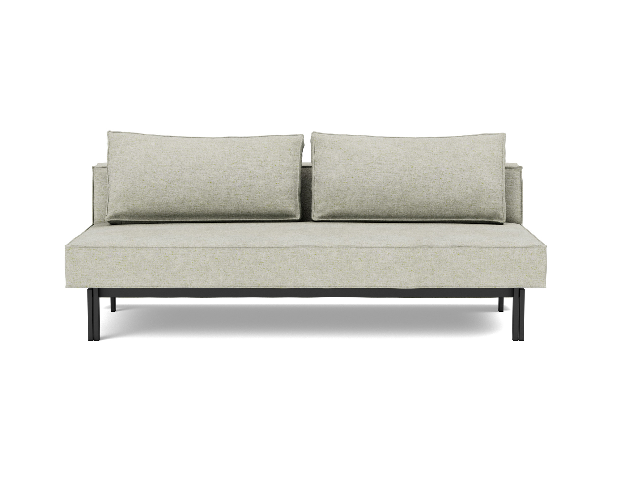 Schlafsofa Sly Flachgewebe Avella 280-Sand Beine Schwarzes Metall