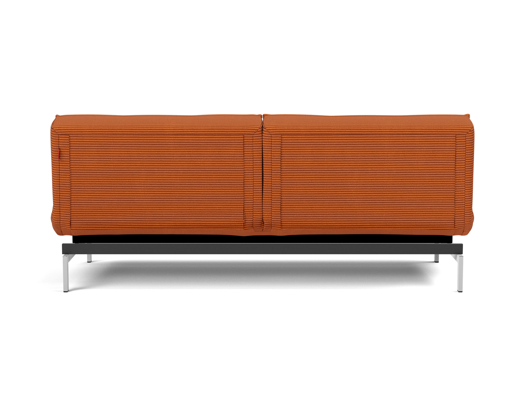 Schlafsofa Splitback Kord Corduroy 595-Burnt-Orange Beine Chrom