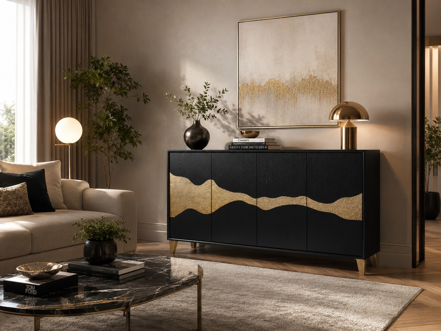 Livin Hill Sideboard Stilig Goldenes Muster