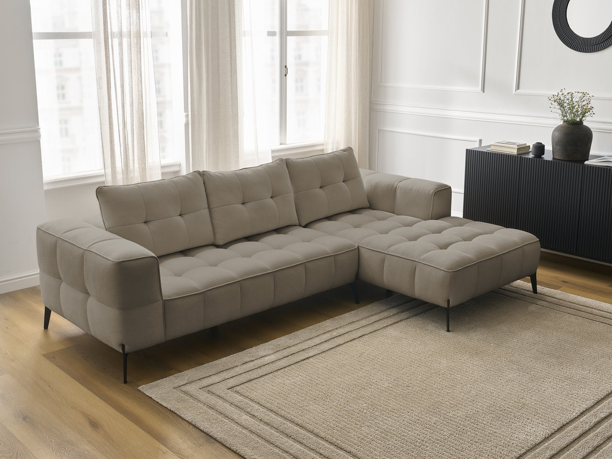 Bobochic Anis Ecksofa Strukturstoff Taupe Ecke rechts