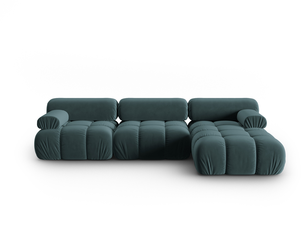 Cosmopolitan Design Modulares Ecksofa Cortina 4-Sitzer Samt Bluvel Türkis Rechts