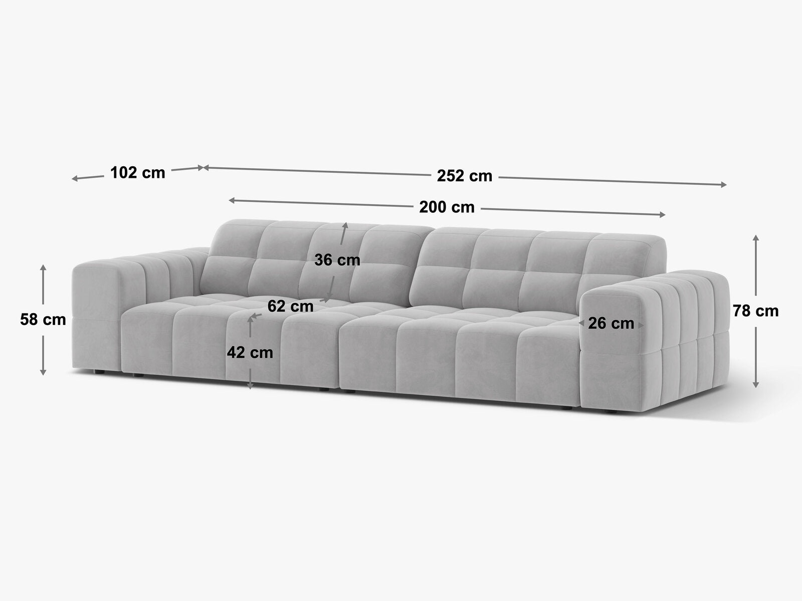 Micadoni Sofa Jennifer 4-Sitzer Samt Bluvel Flaschengrün