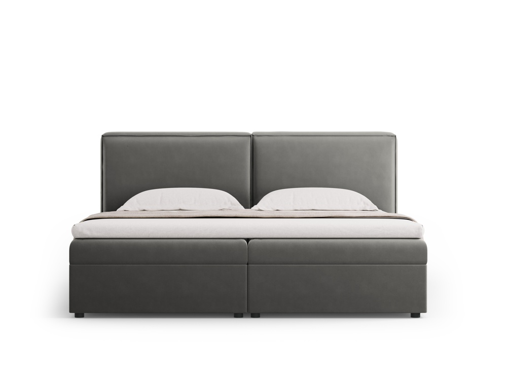 Cosmopolitan Design Boxspringbett Arendal 160x200 Samt Bluvel Hellgrau